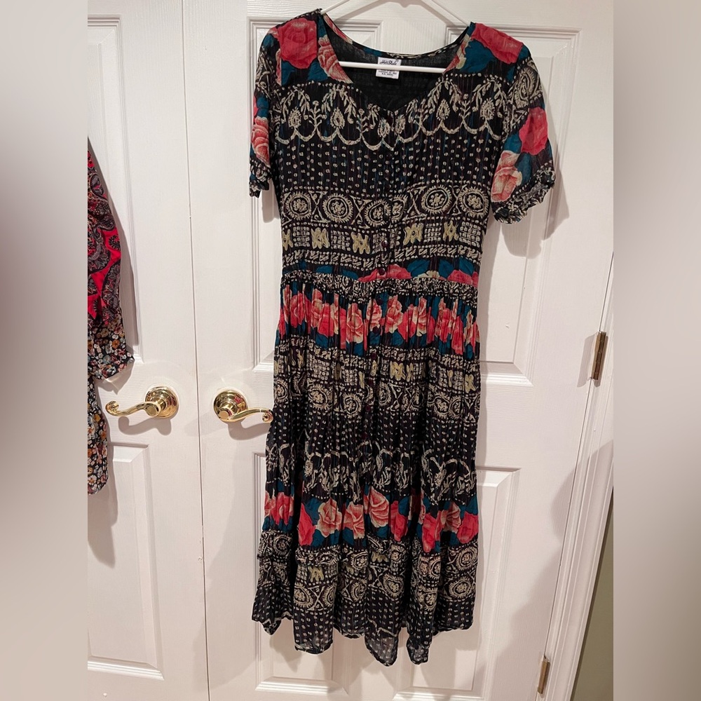 Bohemian Black and Multicolor Dress